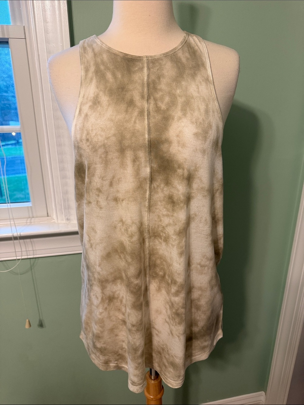 BP Nordstrom Olive-Taupe Tie-Dye Racerback Tank